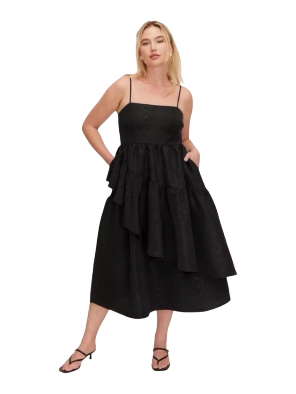 Kate Spade x Target Tiered Ruffle Midi Dress - Black - Size Large